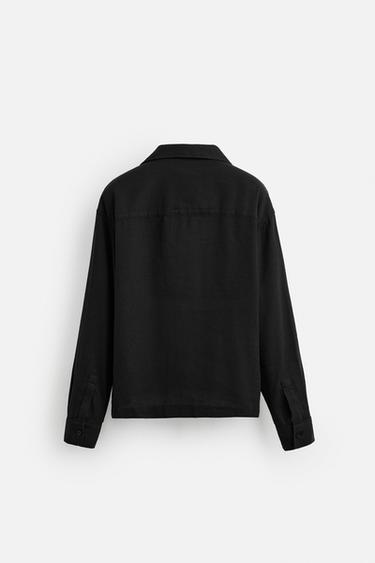 CHEMISE LIN - COTON - Noir de Zara - Image 7