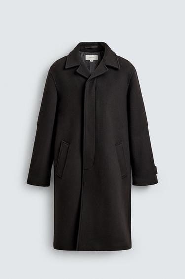 MANTEAU MÉLANGE LAINE MANTECO ® - Marron de Zara