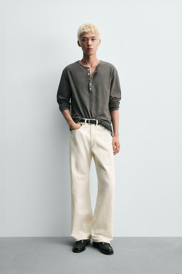 LOOSE FIT JEANS - Oyster-white by Zara