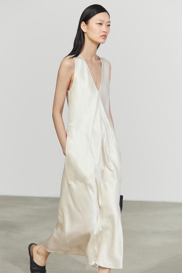 Robe midi nuisette - Écru de Zara