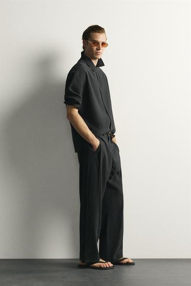 FLOWING TROUSERS WITH SIDE PLEATS - Black by Zara - Image 0