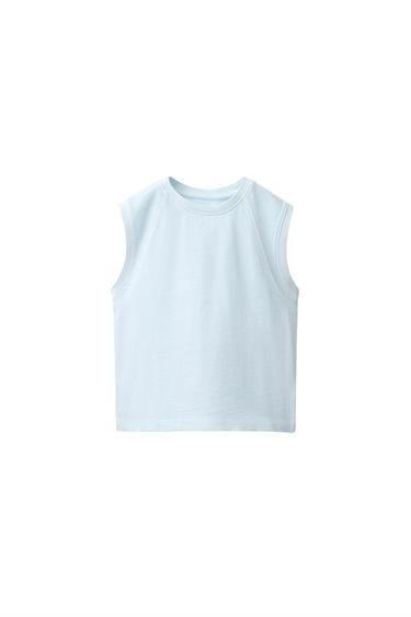 CAMISETA LISA MANGA SISA - Azul claro de Zara