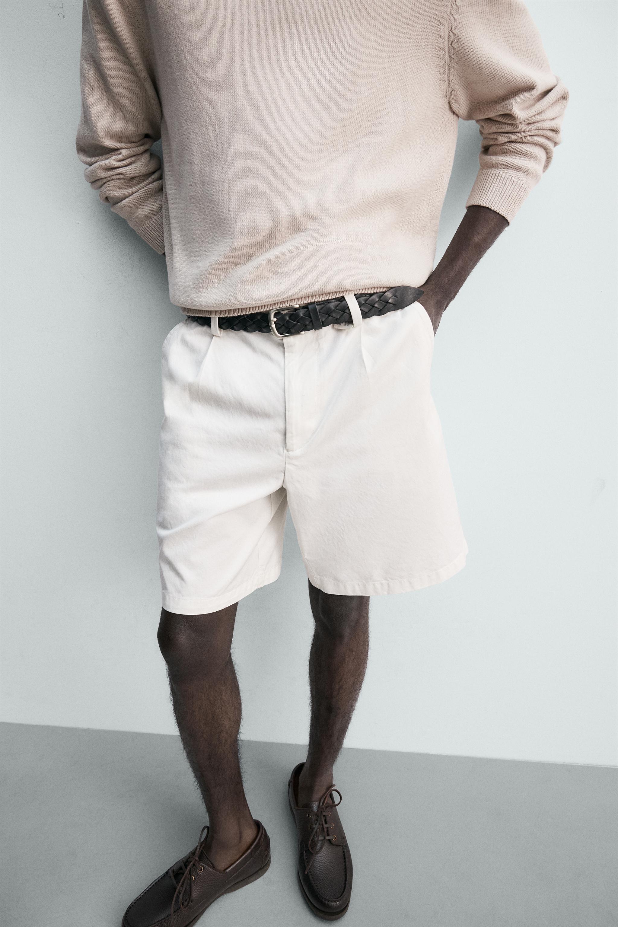 SHORT REGULAR FIT À PLIS