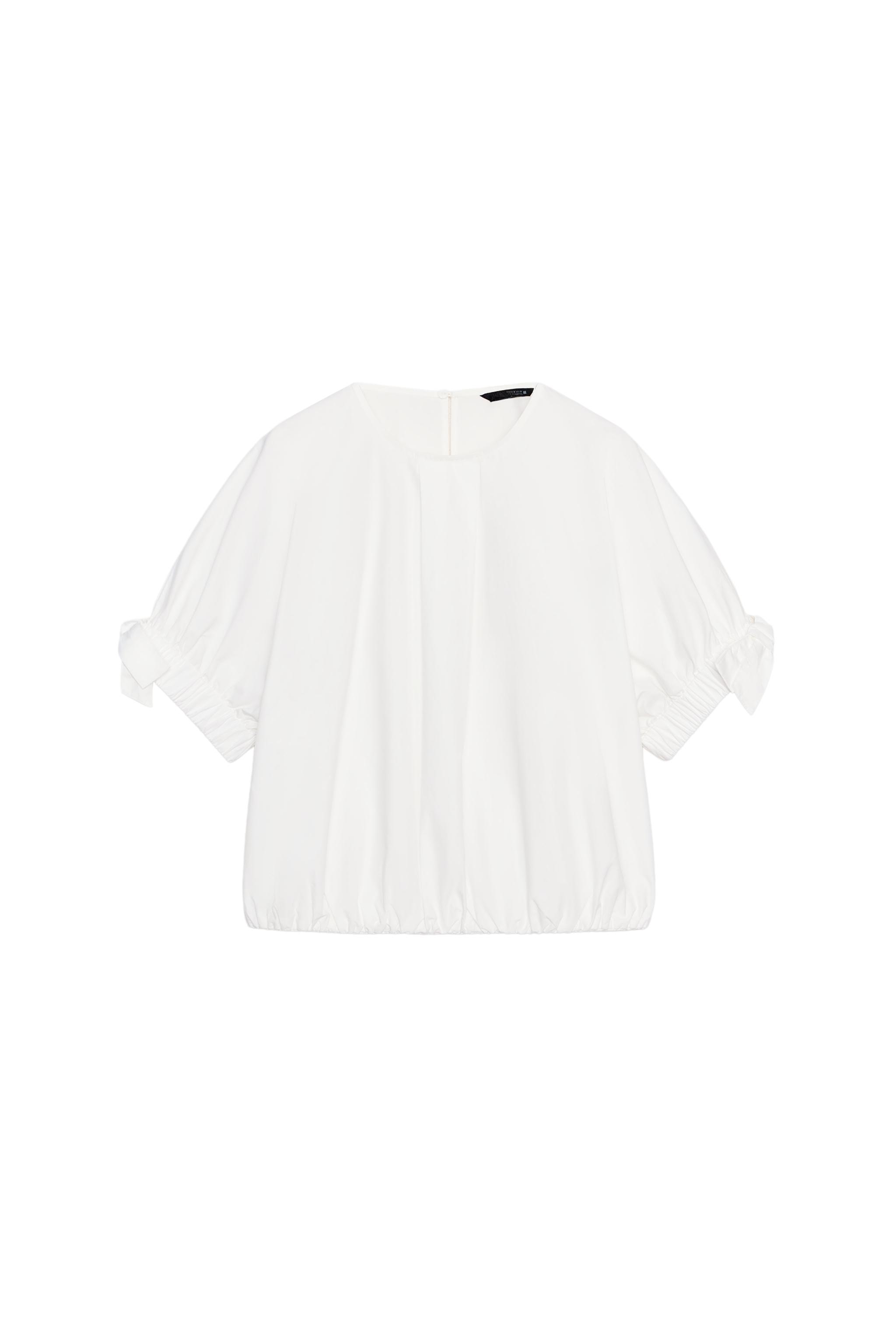 TIED BALLOON TOP - White | ZARA Canada