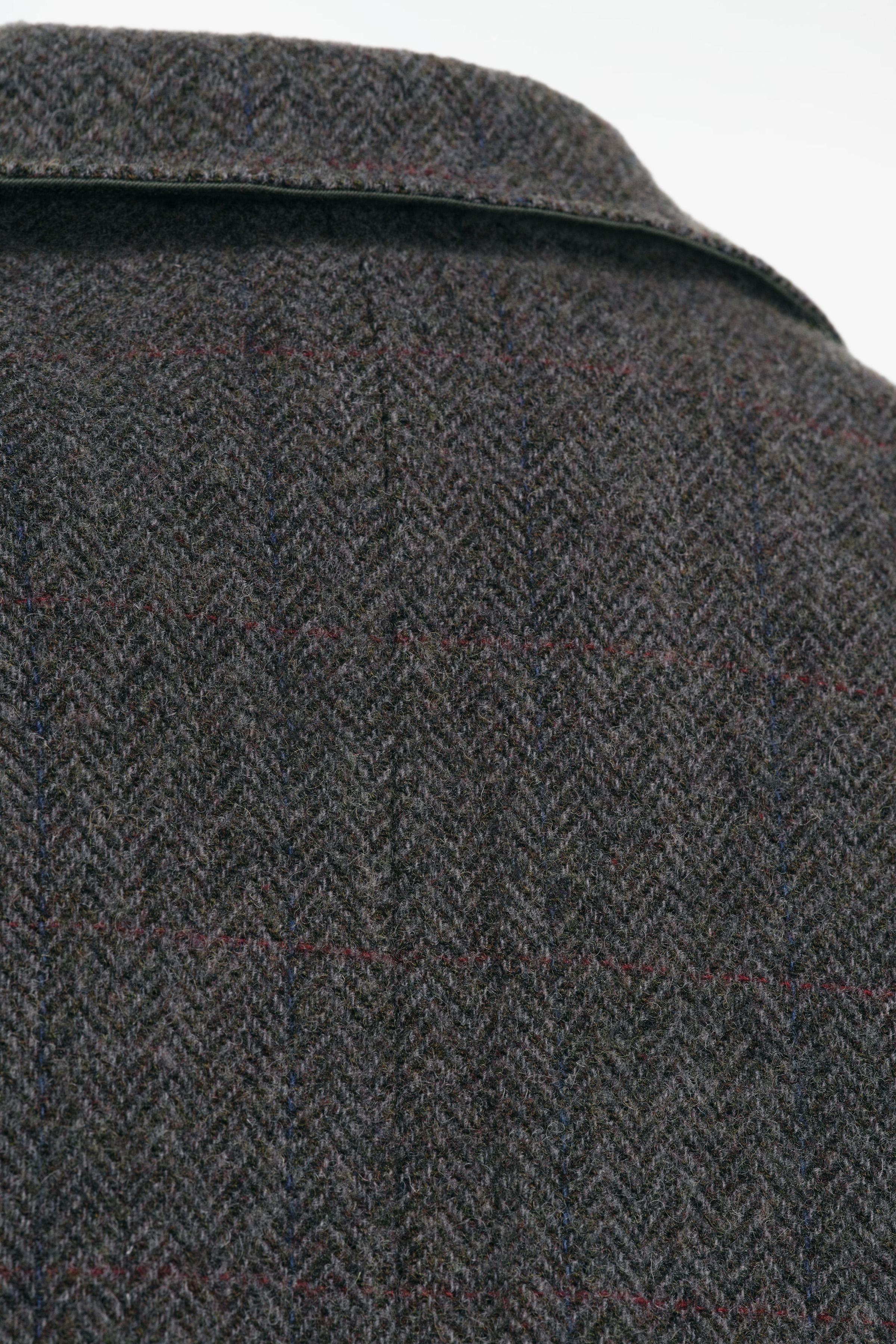 LIMITED EDITION 100% WOOL HERRINGBONE CONTRAST COAT