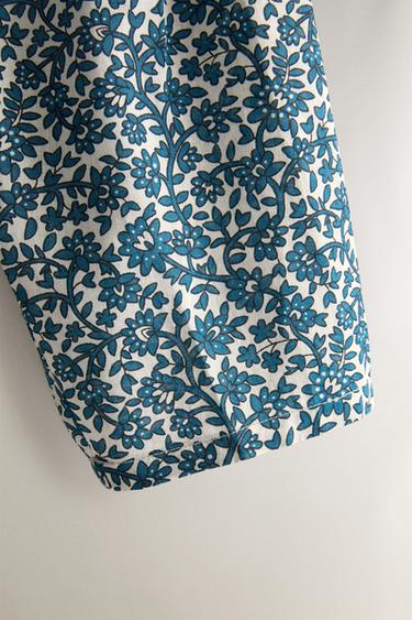PANTALON BÉBÉ FLEURS - Écru / Bleu de Zara - Image 2