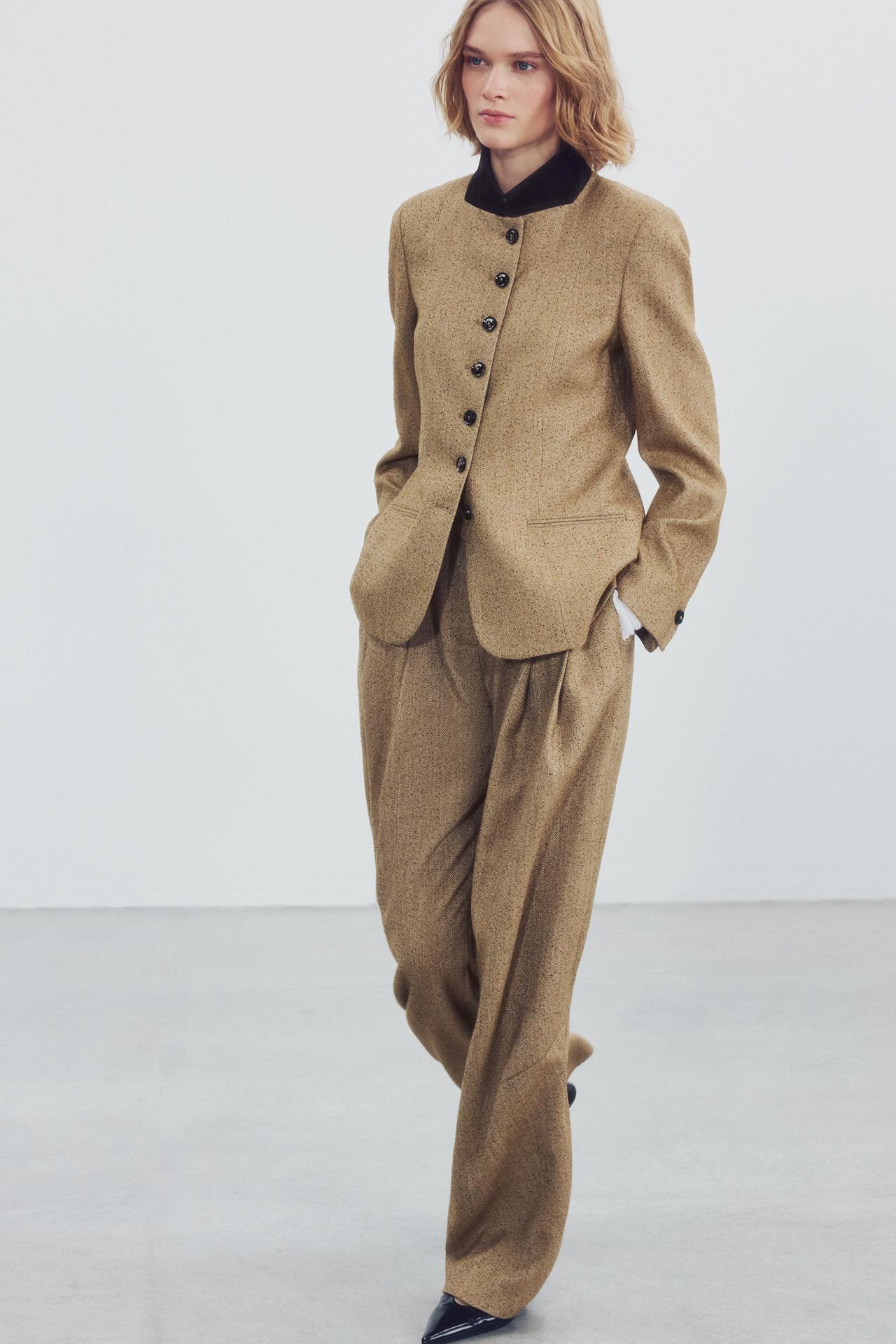 ZW COLLECTION COMBINATION BLAZER — Mid-camel