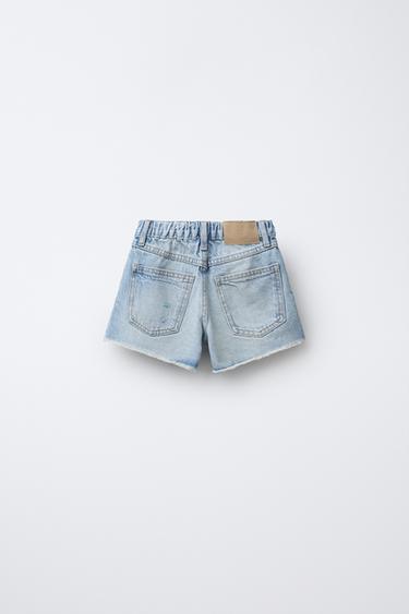 BERMUDA EN DENIM DÉCHIRÉ - Bleu clair de Zara - Image 3