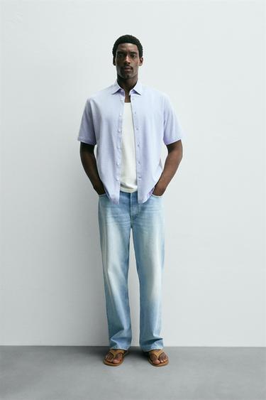 قميص SOFT REGULAR FIT - أزرق فاتح by Zara