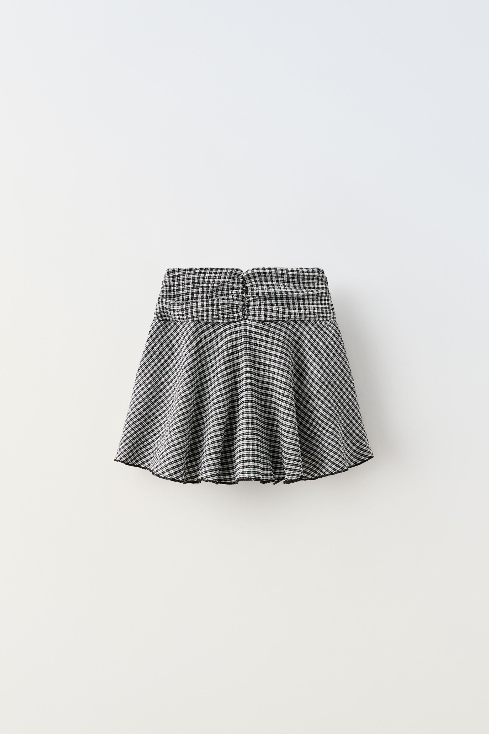 Black and white checkered skirt zara best sale