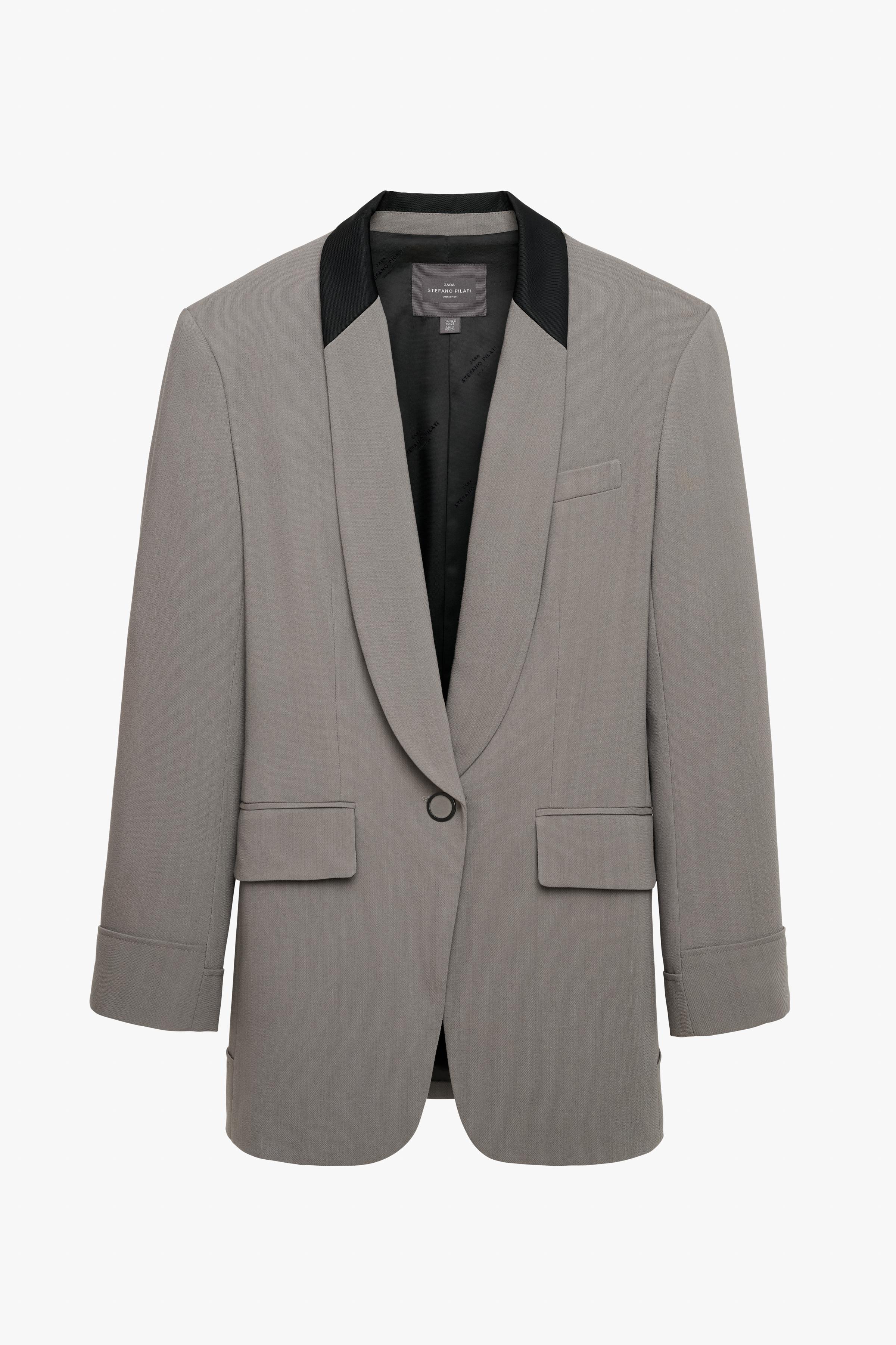 Zara grey blazer sale