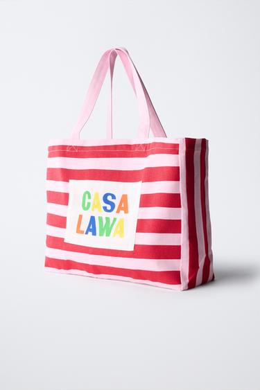 SAC EN TISSU À RAYURES CASA LAWA © Z ZARA KIDS - Rose de Zara - Image 1