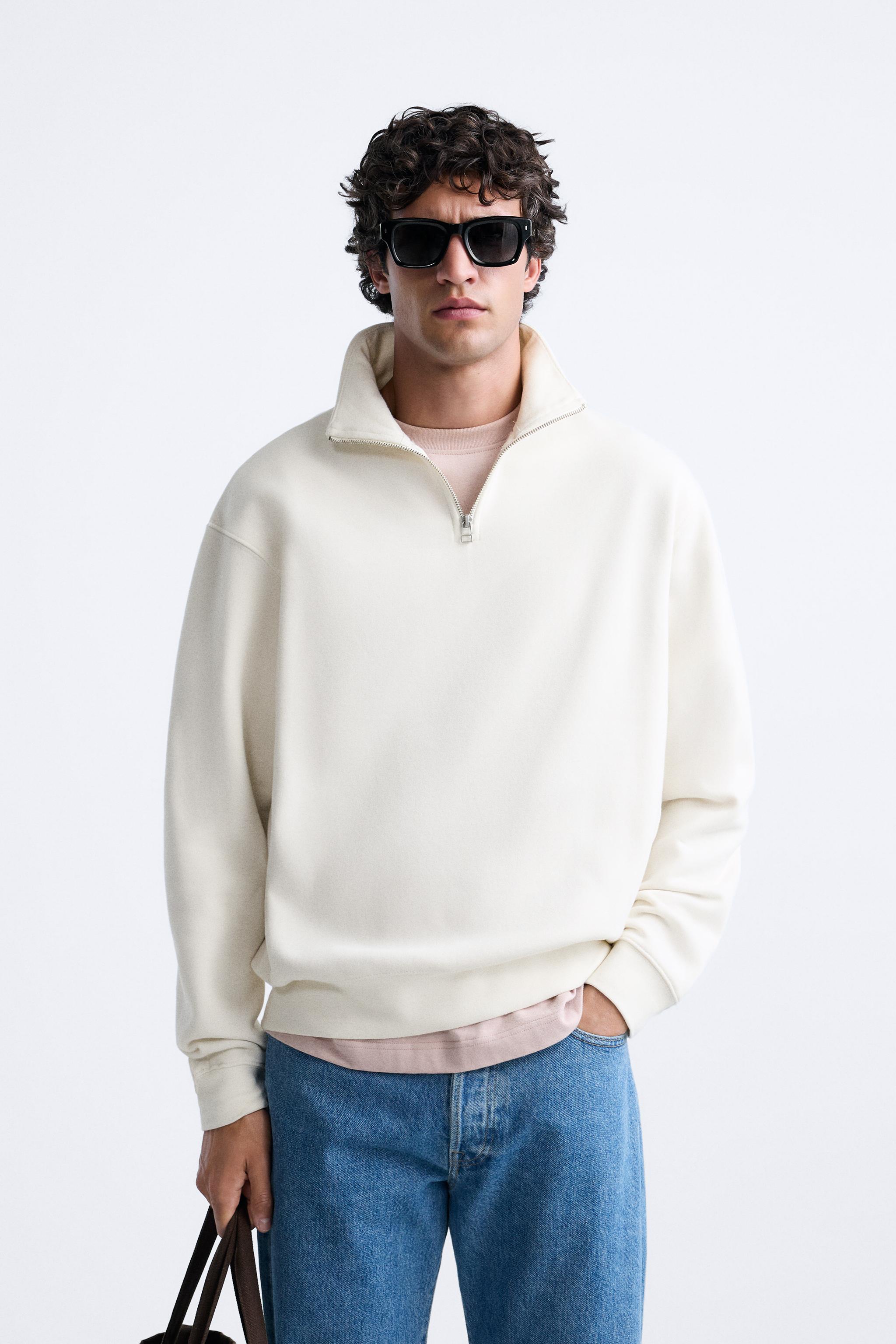 Zipper neck sweatshirt sale