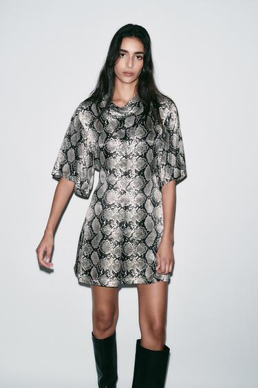 ROBE COURTE IMPRIMÉE ANIMAL - Serpent de Zara - Image 3