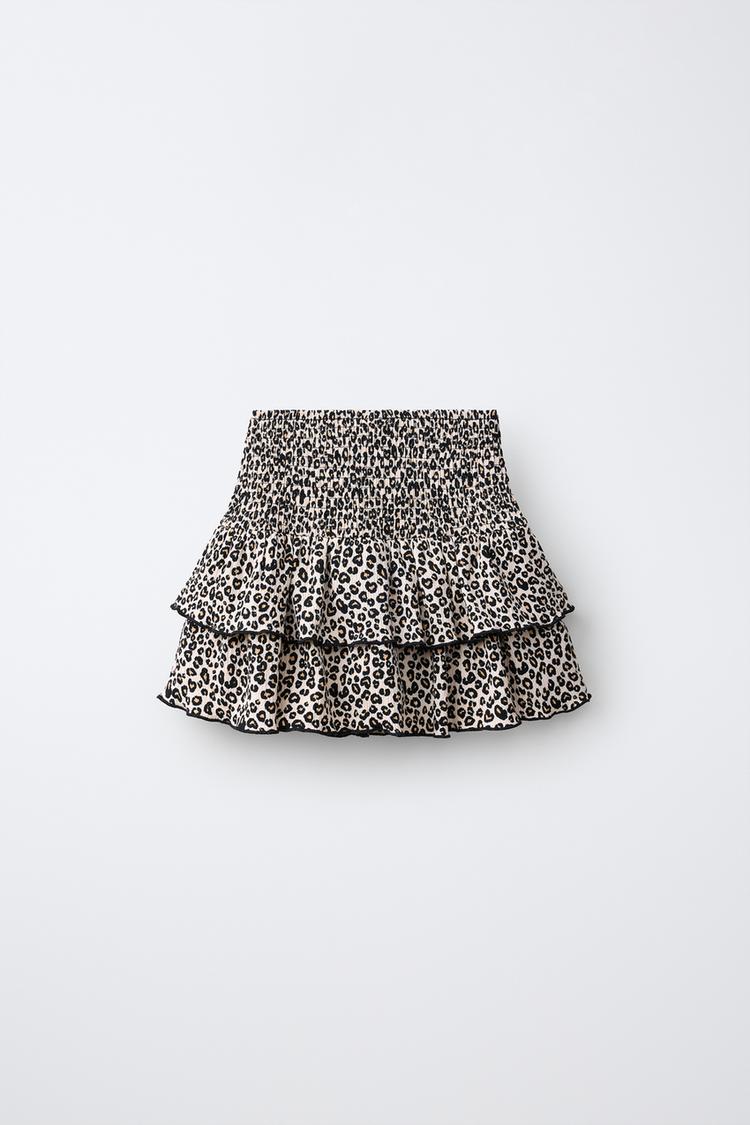 Falda short estampada con volantes 2