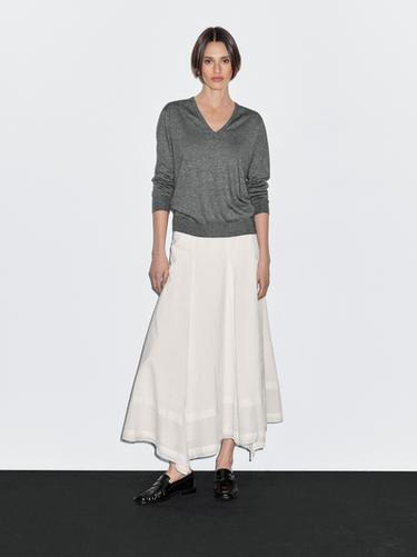 Jersey punto cuello pico con lana - Gris medio de Zara - Imagen 0