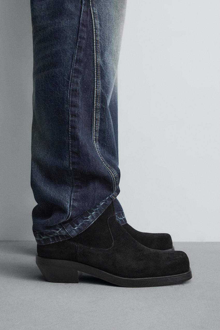black dress cowboy boots men's Horse Power Men's Black Paris Square Toe