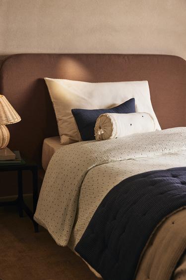 KIDS' DOTTED COTTON DUVET COVER - Blue/White by Zara