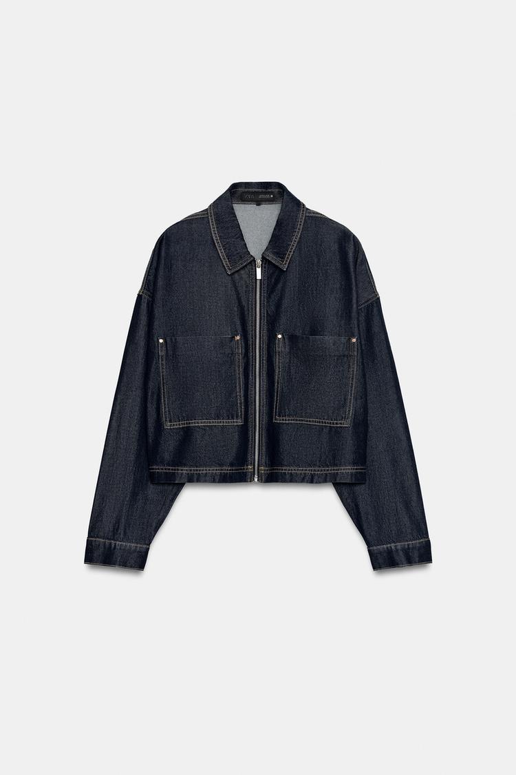 Chaqueta con cremallera de corte cropped Z1975 7