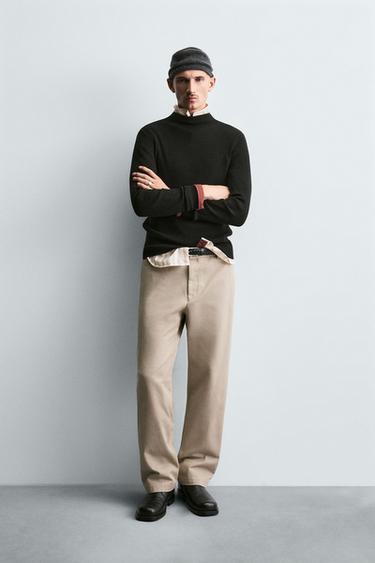 RIBBED HIGH NECK JUMPER - Black by Zara