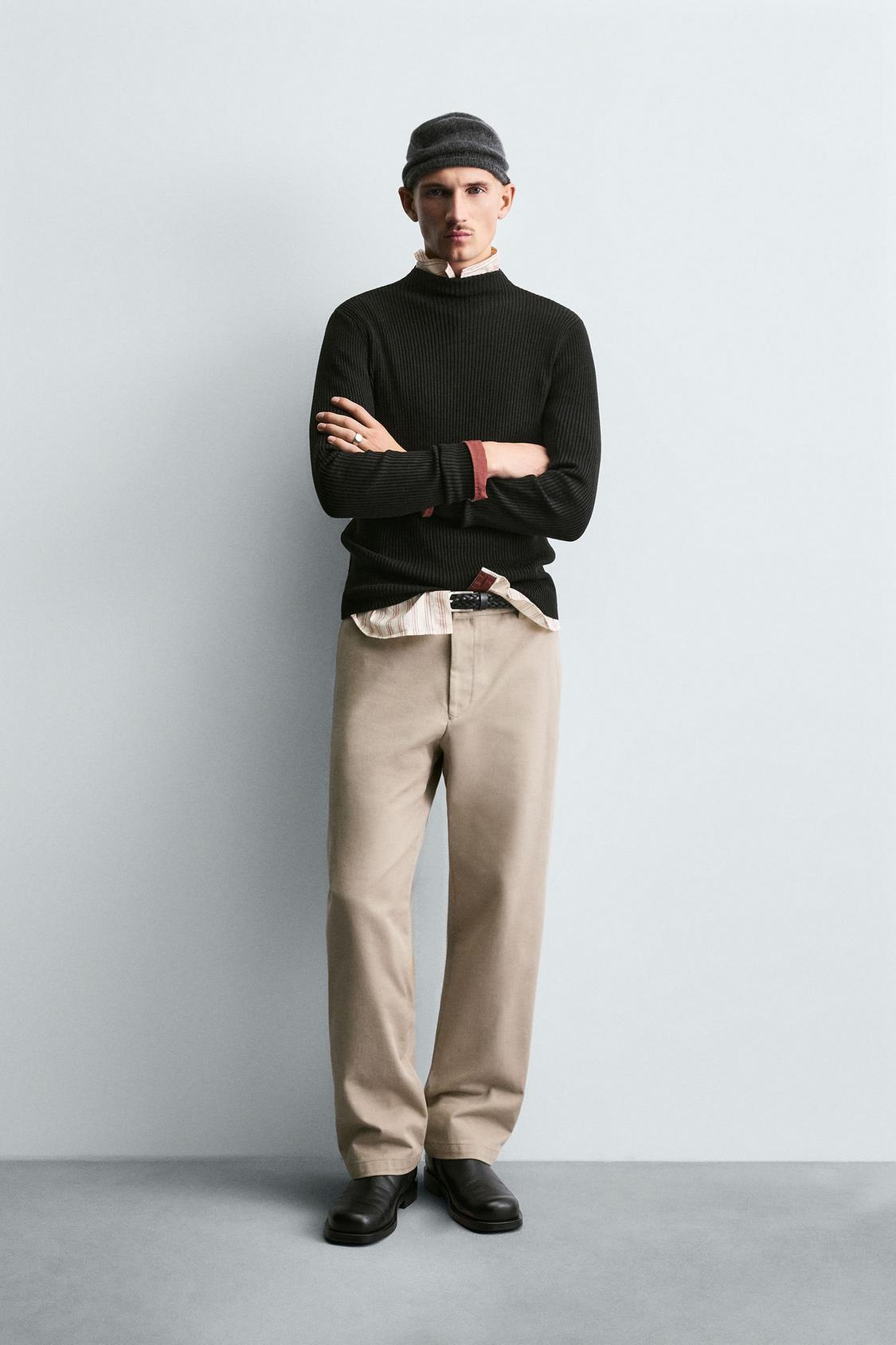 ДЖЕМПЕР С ИМИТАЦИЕЙ ШЕИ В РУБЧИК ОТ ZARA