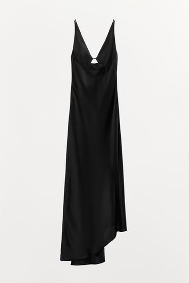 SATIN STRAPPY DRESS - Black by Zara - Image 2