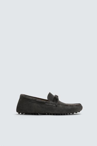 MOCASÍN PIEL LIMITED EDITION - Gris azul de Zara