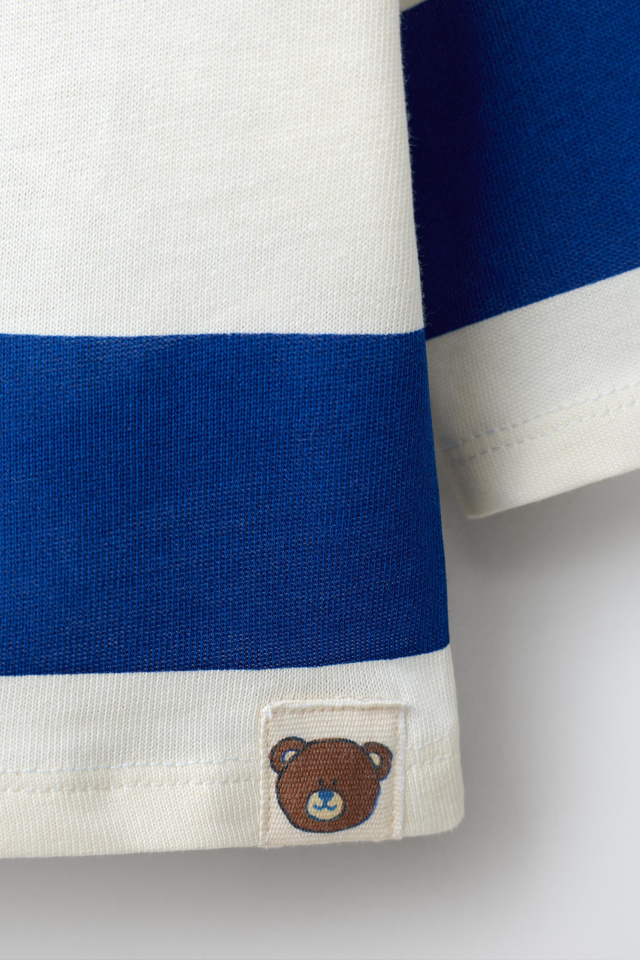 Детские рубашки Zara STRIPED LABEL POLO SHIRT — фото 4