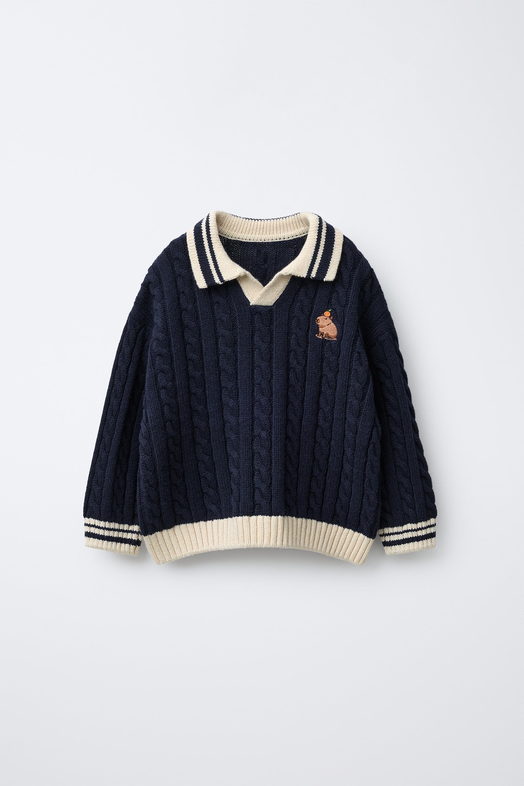 EMBROIDERED CAPYBARA KNIT POLO SHIRT