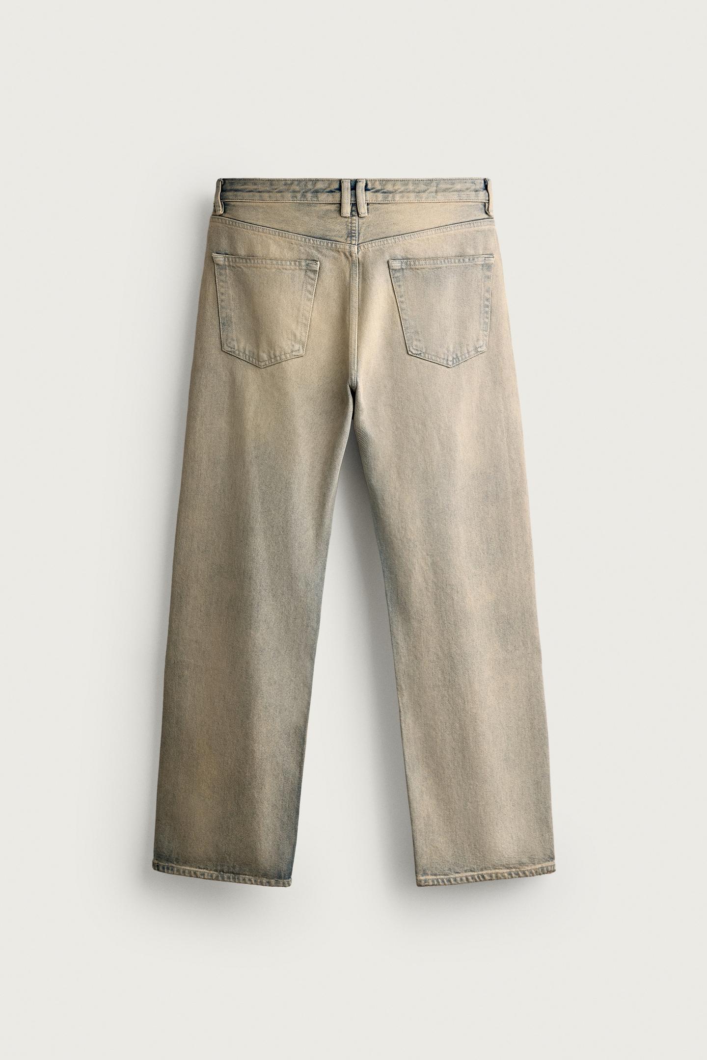 Мужские джинсы Zara Loose Fit, цвет: Синий / Зелёный — фото 8