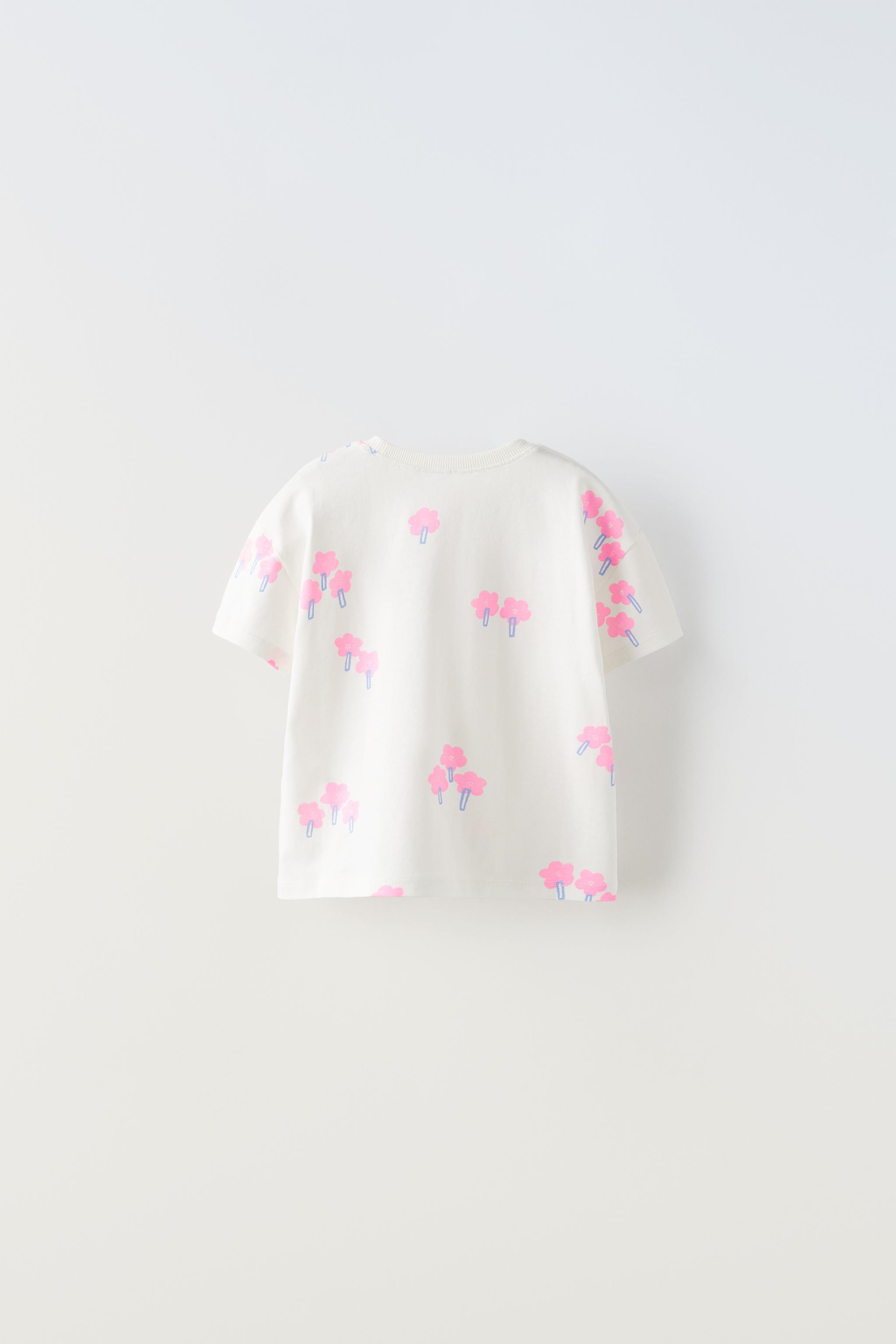 Zara pink 2025 t shirt