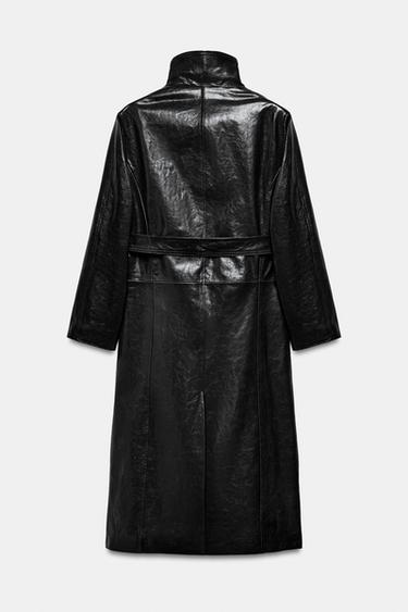 TRENCH 100% CUIR ÉPAULETTES ZW COLLECTION ÉDITION LIMITÉE - Noir de Zara - Image 10