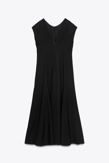 ROBE LONGUE CRÊPE ZW COLLECTION - Noir de Zara - Image 3