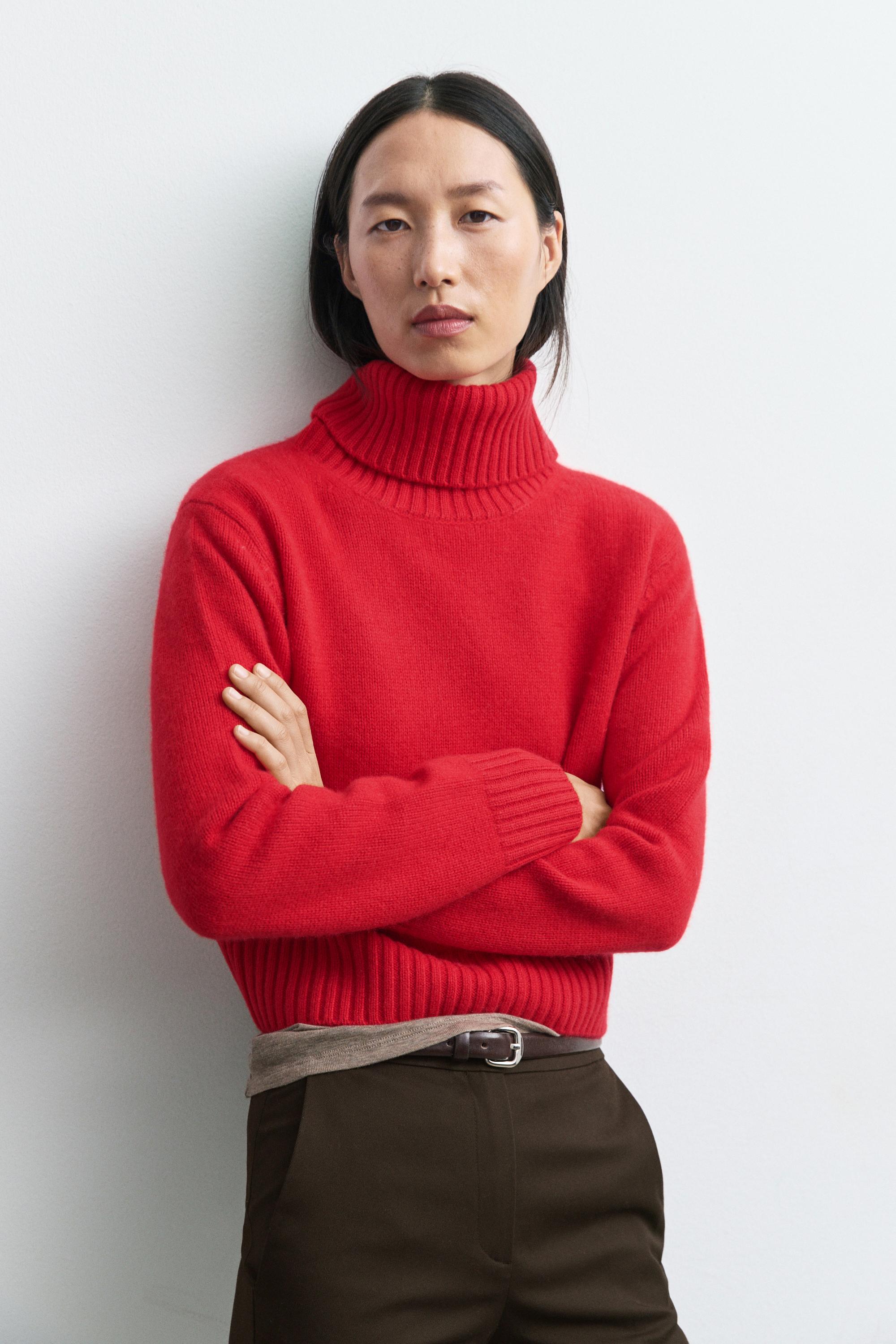 Pull court en maille 100 % cachemire