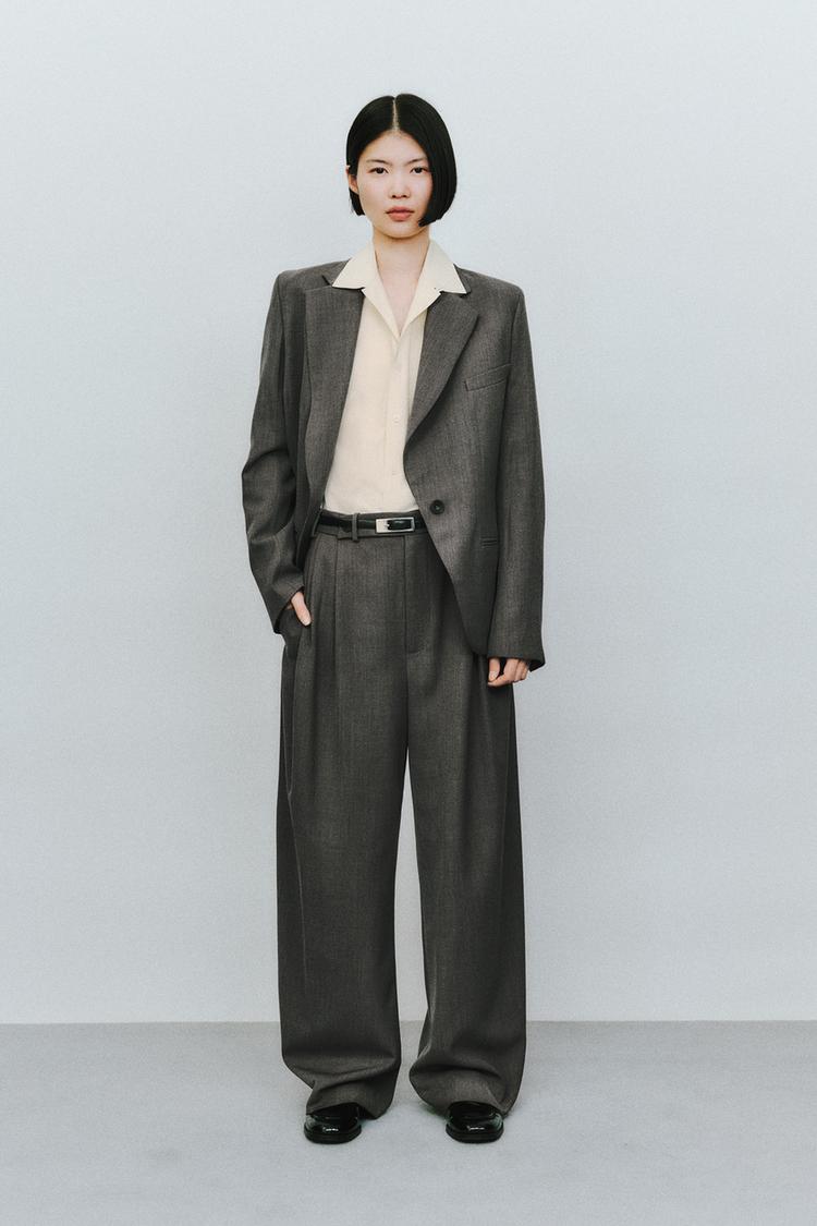 ウール混紡ブレザーLIMITED EDITION - グレー | ZARA Japan / 日本 