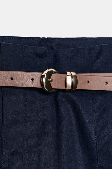 PANTALON TAILLE HAUTE ET CEINTURE - Bleu marine de Zara - Image 7