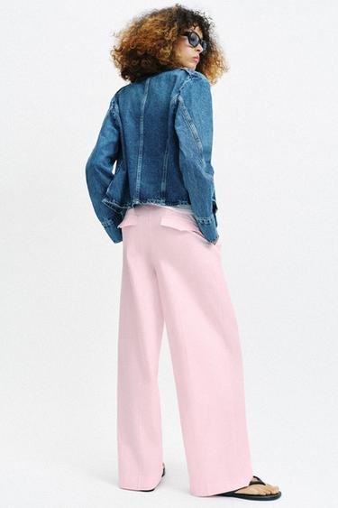 PANTALON LARGE À PINCES - Rose de Zara - Image 4