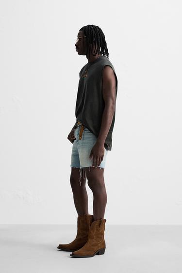 WASHED PRINT TANK T-SHIRT - Dark anthracite by Zara - Image 3