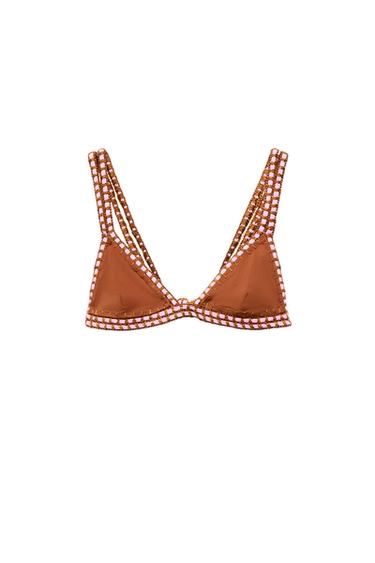 Zaras VIRKAD BIKINITOPP - Kola