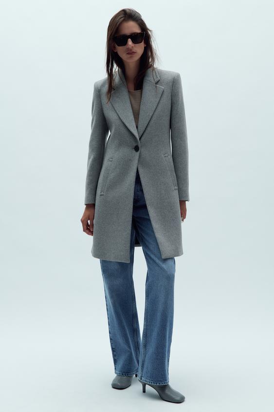 BUTTONED COAT - Grey | ZARA New Zealand