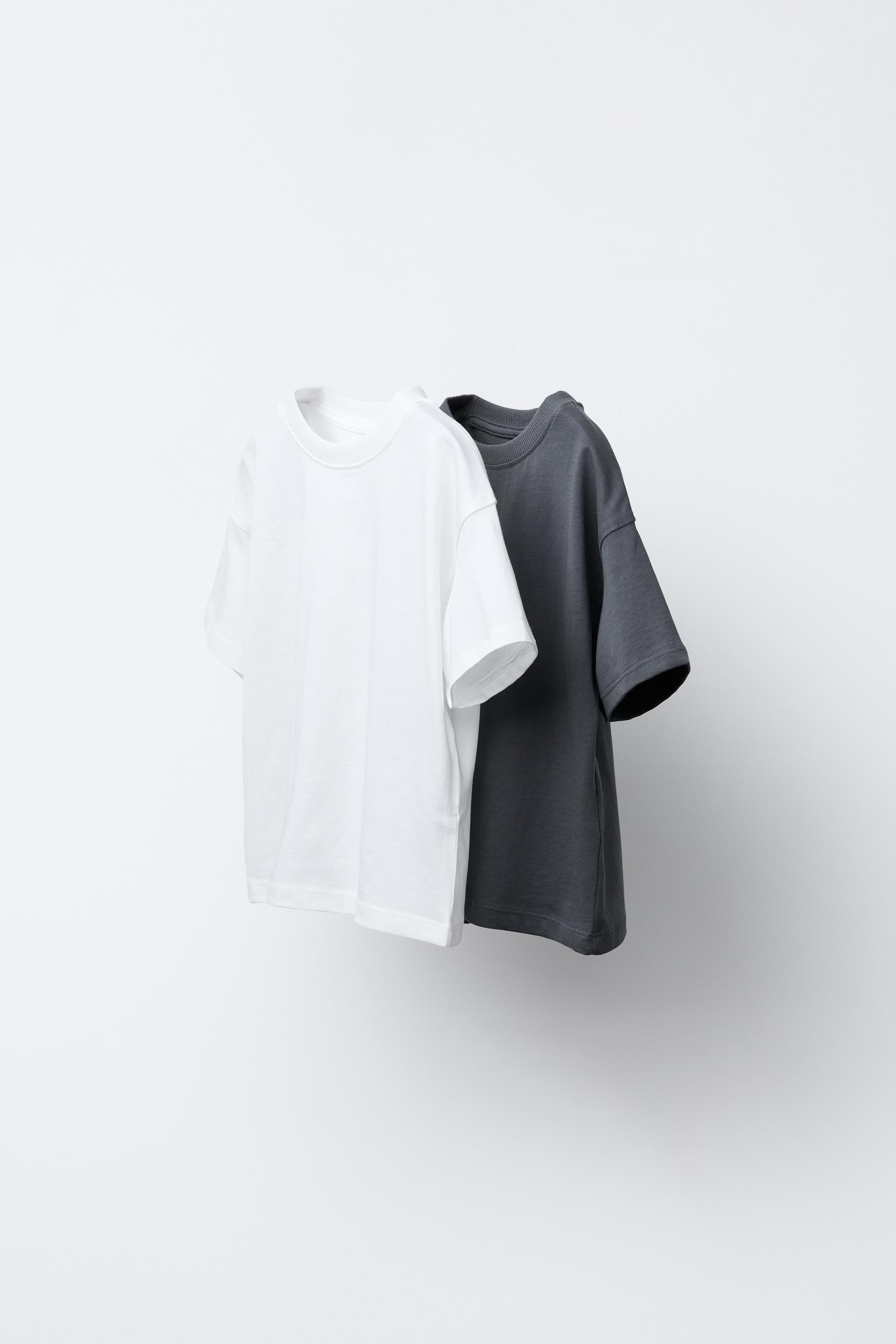 TWO-PACK OF PLAIN T-SHIRT - Black / Ecru | ZARA United States