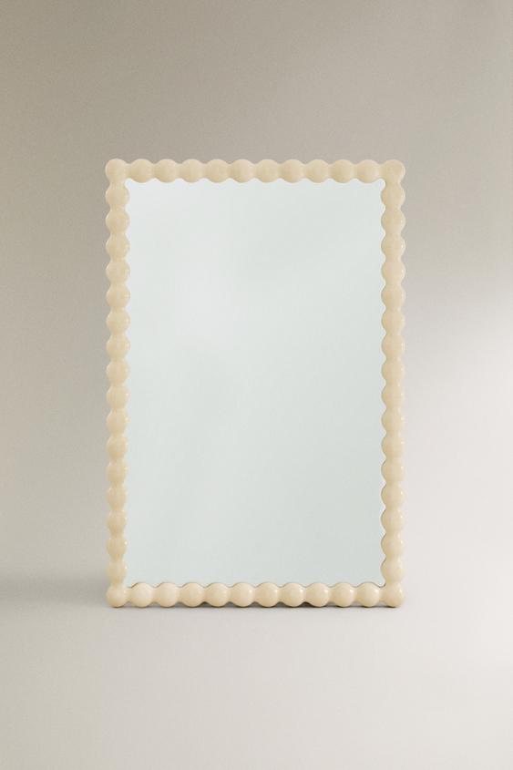 RECTANGULAR WALL MIRROR WITH WOODEN FRAME - White | ZARA United States