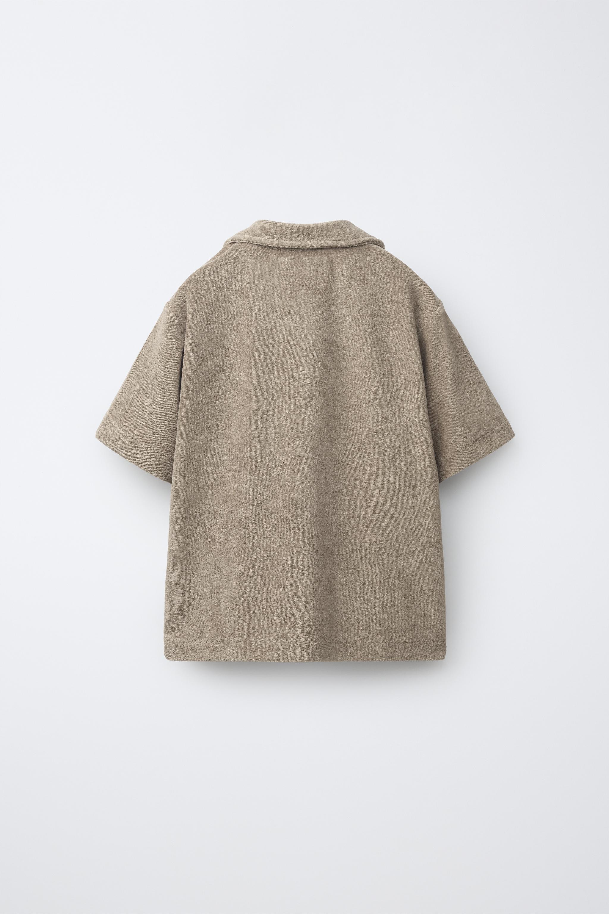 SHIRT AND BERMUDA TOWEL EFFECT SET - Light brown | ZARA United States