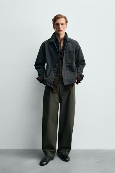 SOBRECAMISA RELAXED FIT BOLSILLOS - Gris topo de Zara - Imagen 0