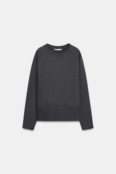SUDADERA MANGA LARGA - Gris antracita de Zara
