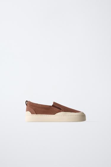 LEATHER TRAINERS - Brick by Zara