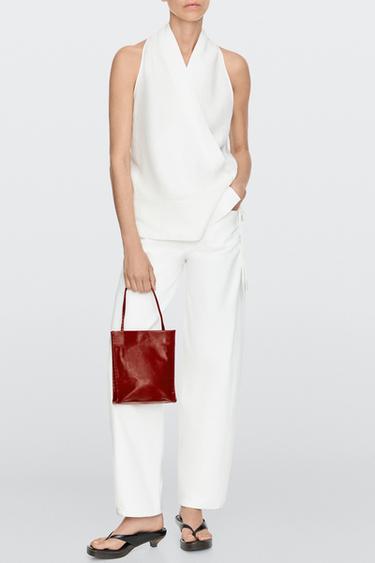 Zara Nappa leather double compartment bag - Red / Coral - Image 0