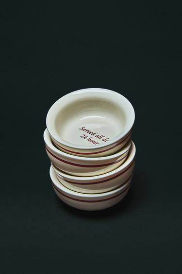 MINI PORCELAIN BREAKFAST BOWL - Dark burgundy by Zara
