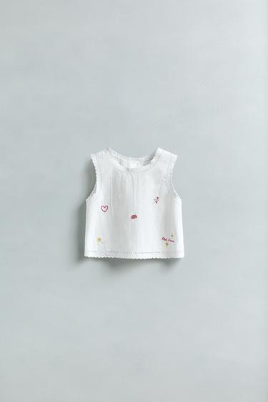 EMBROIDERED SHIRT - White by Zara