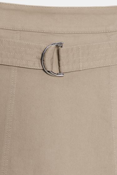 JUPE MI-LONGUE CARGO AVEC CEINTURE - Sable de Zara - Image 9